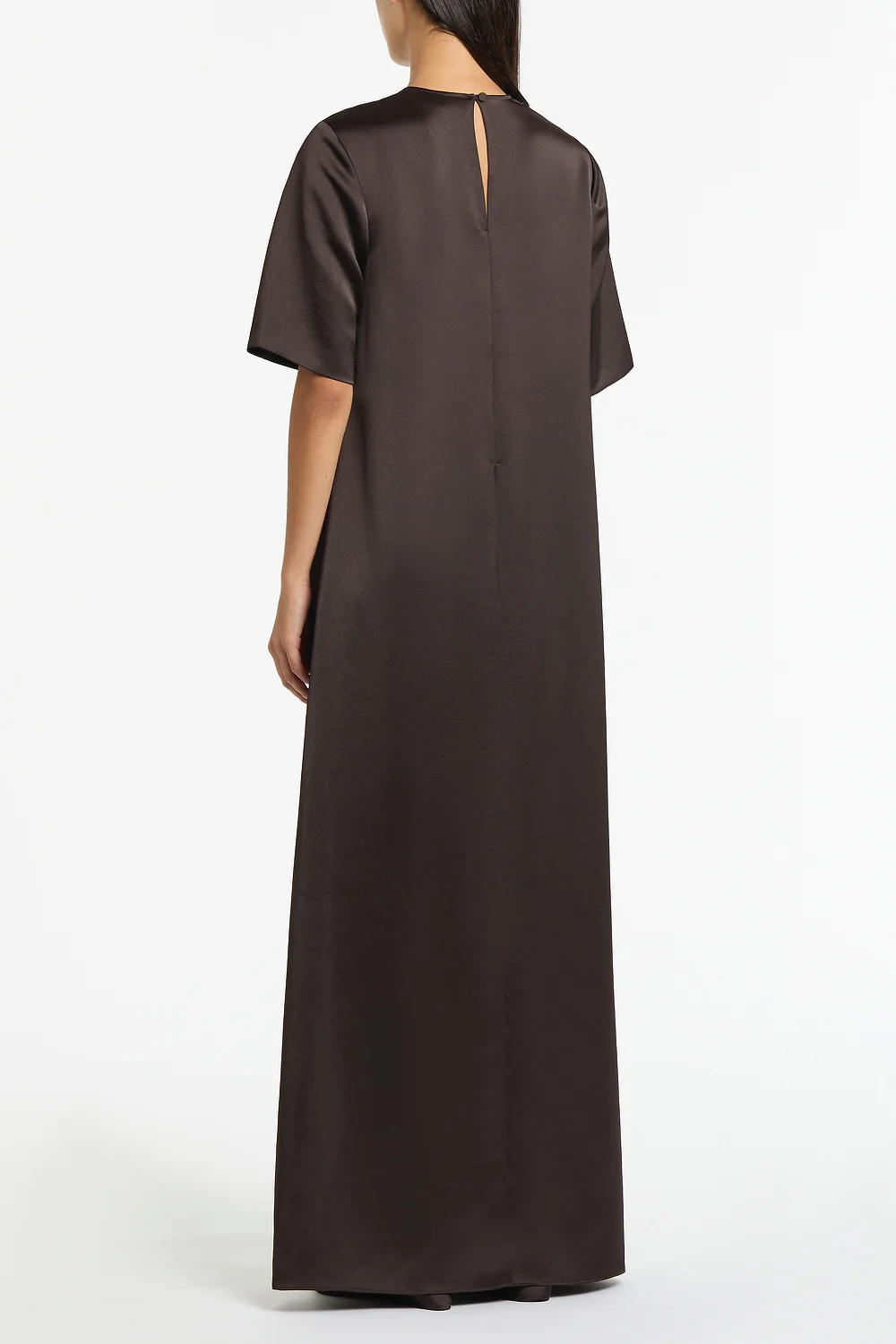 BLACK CHOCOLATE LUSTRE SATIN BIAS PANT - Image 3