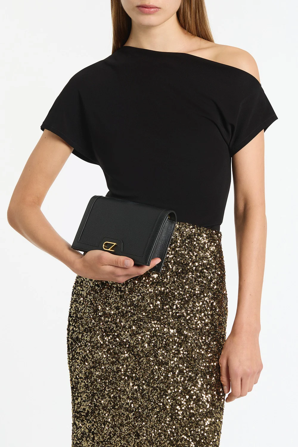 BLACK MATTE JERSEY OFF-SHOULDER TOP - Image 4