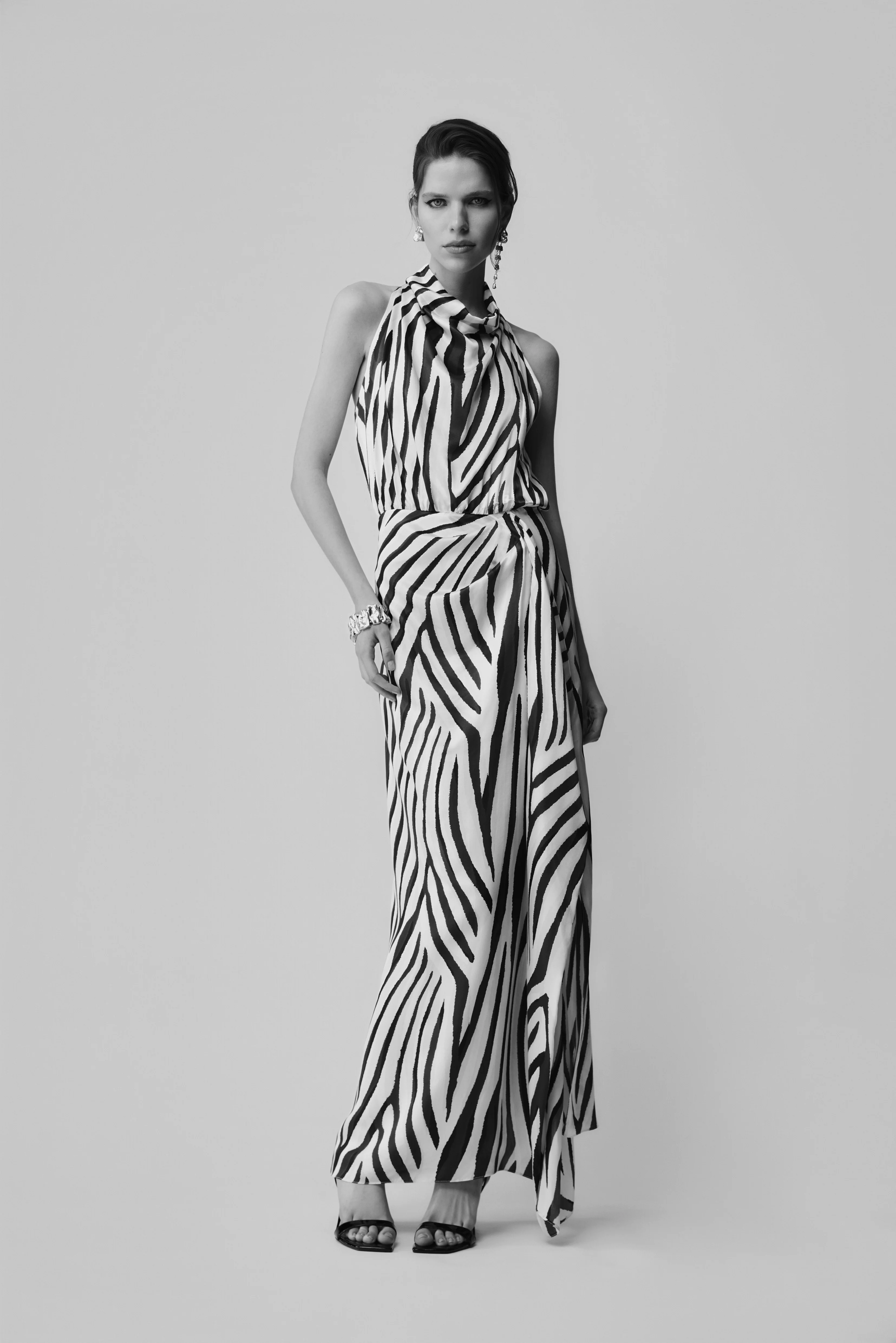 BOLD STRIPE CASCADE DRESS - Image 5