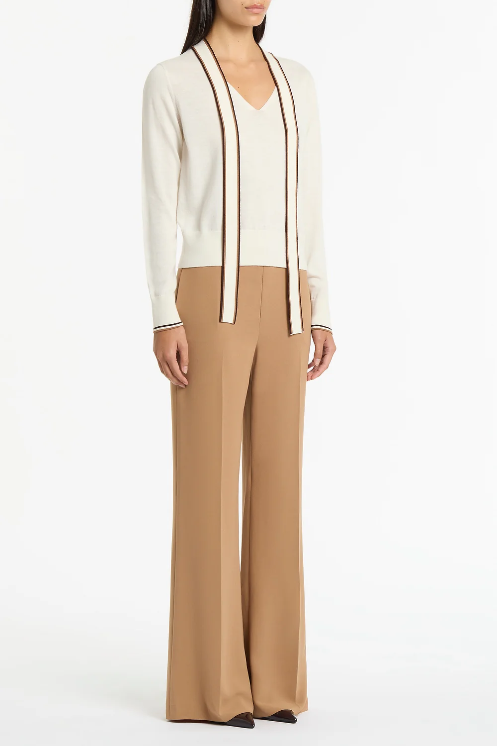 CINNAMON CREPE CLASSIC FLARED PANT - Image 2