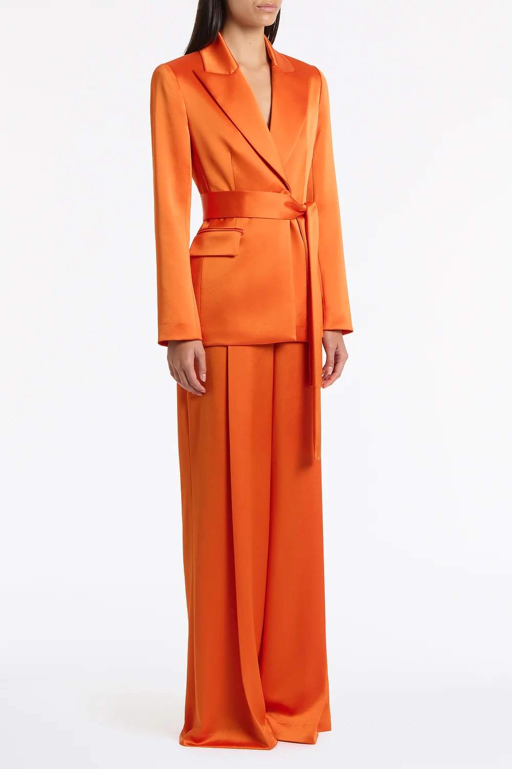 CLEMENTINE SATIN ACETATE DEEP PLEAT PANT - Image 2
