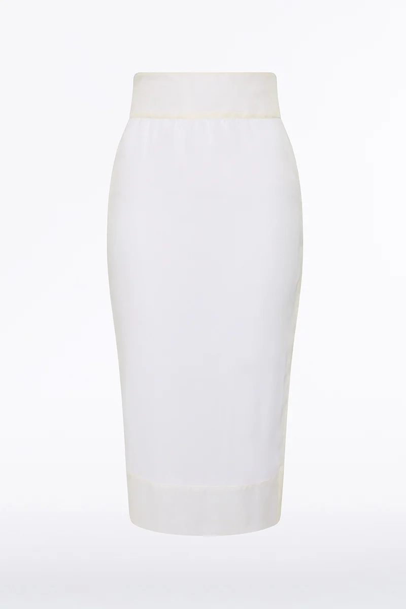 IVORY ORGANZA PENCIL SKIRT - Image 4