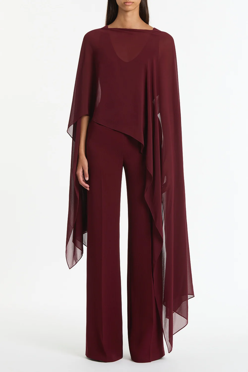 MERLOT CREPE CLASSIC FLARED PANT - Image 5