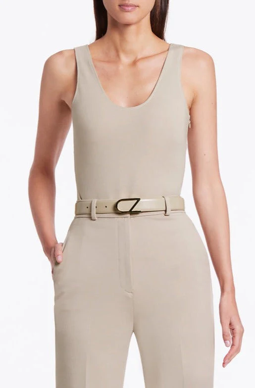 NUDE LEATHER CZ LOGO BELT - Image 6