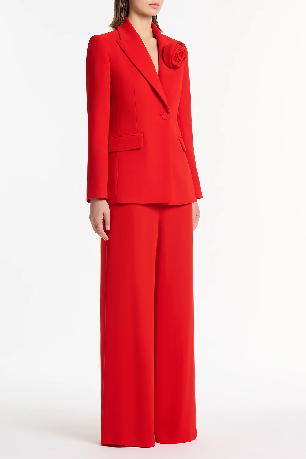 RED CREPE ROSE JACKET - Image 2